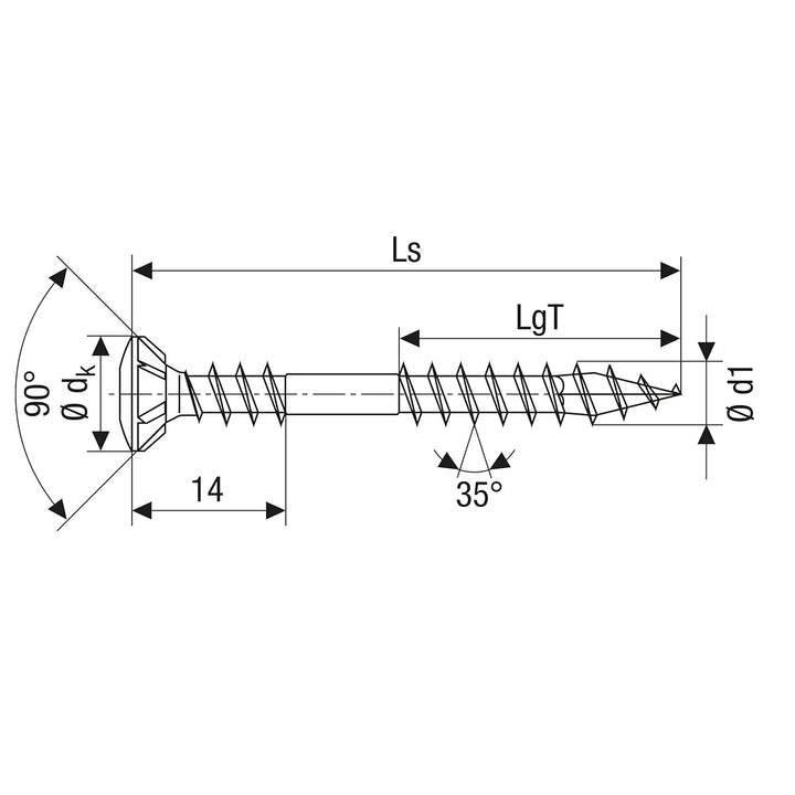 SPAX Fassadenschraube aus Edelstahl rostfrei A2, 4,5 x 70 mm, 100 Stück, T-STAR plus, Reduzierter Li