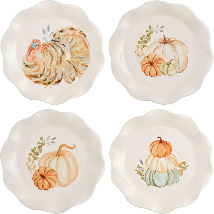 Mud Pie Thanksgiving Salatteller, doppelter Kürbis, 20,3 cm Durchmesser 8" dia Doppelte Kürbisse, 8"