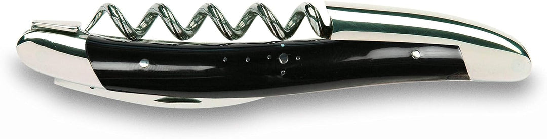 Forge de Laguiole Sommeliermesser | Dreiteilig - Horn - Schwarz - Finish glänzend Horn Schwarz, Horn