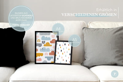 Papierschmiede® Bilder Kinderzimmer Kids Mood Poster Set Welcome Little Girl, Gerahmte Bilder fürs K