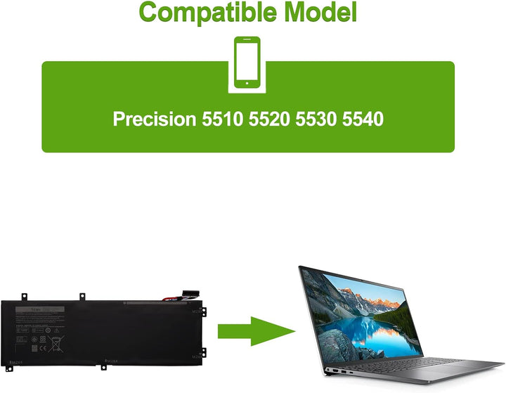 SwarKing Ersatz Akku Kompatibel mit Dell XPS 15 9560 9550 9570 7590 7591 15-9560-D1845 Precision 554