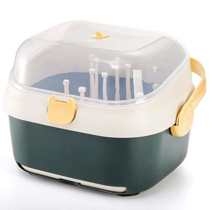 Kingrol Abtropfgestell für Babyflaschen mit Abdeckung für Zuhause, Küche, Reisen, grosse Kapazität,