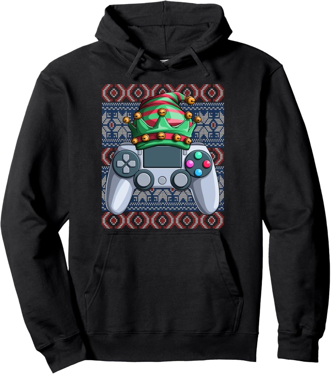 Elf Video Gamer Hässliche Weihnachten Game-Controller Xmas Pullover Hoodie