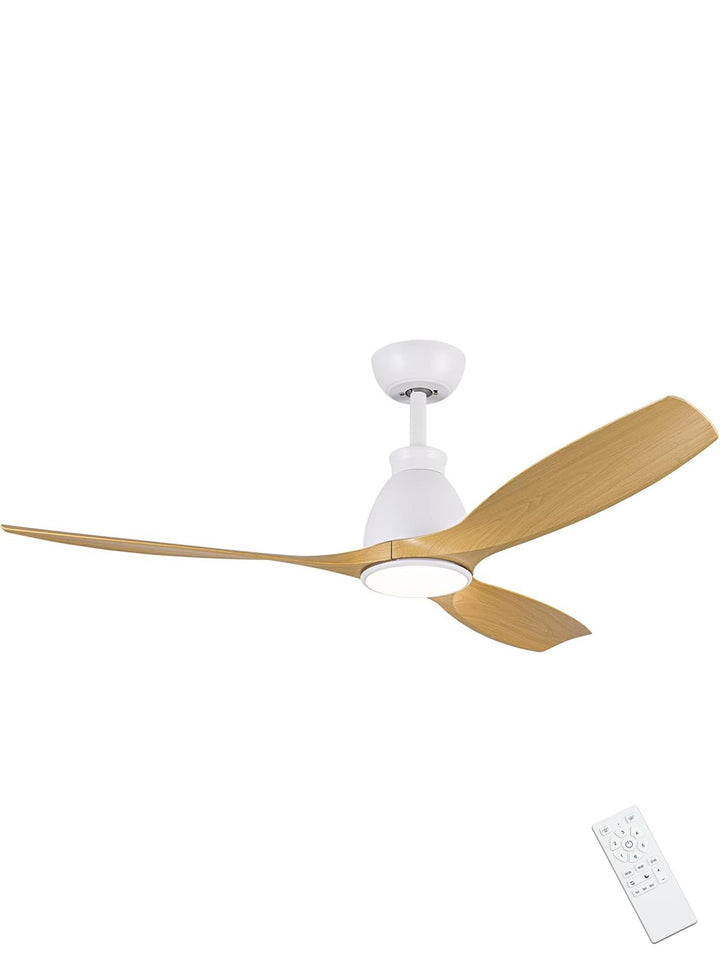 Newday DC Motor Deckenventilator mit LED Beleuchtung Fernbedienung Leise, 132cm Deckenventilator Hol