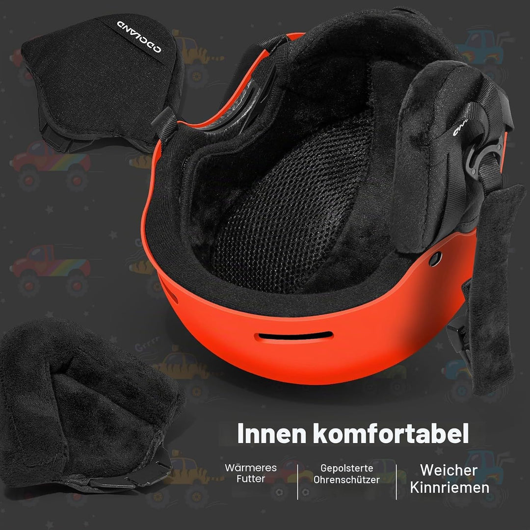 Odoland Kinder Skihelm und Skibrille Set, Snowboardhelm für Jungen und Mädchen, Verstellbar Schneehe