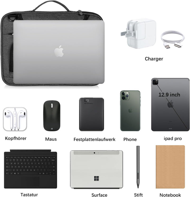 BERTASCHE 13 Zoll Laptop Sleeve Case, Laptoptasche für MacBook Air 13/Pro 13, Surface Pro 9/8/7/6/5/