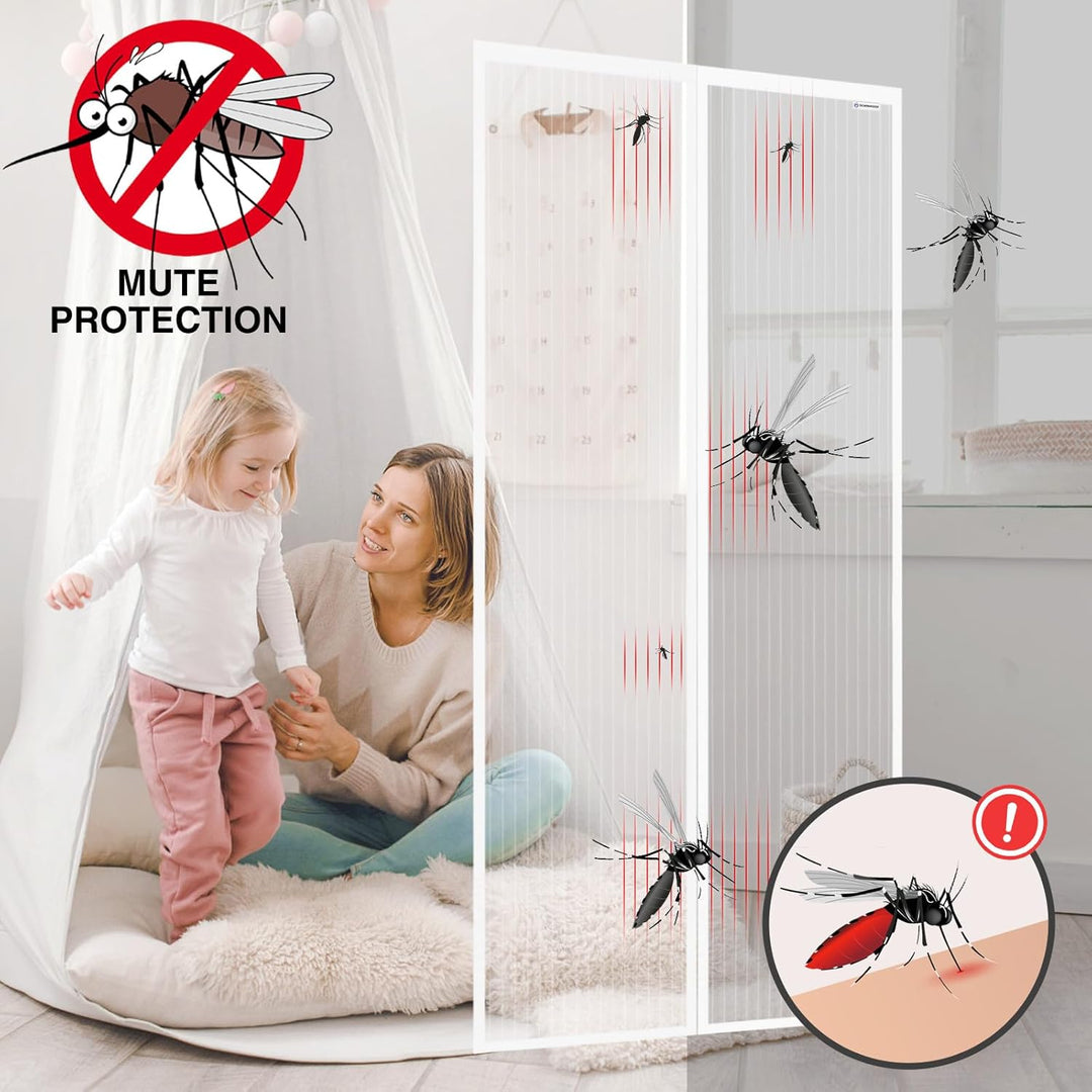 Fliegengitter tür 80x215cm, design4door Fliegengitter Balkontür Weiss, Keine Stechmücken, Gesundes L