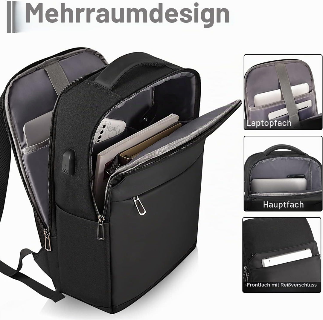 SONAMBULO Laptop Rucksack 15,6 Zoll, Business Notebook Tasche für Unisex mit USB-Anschluss und wasse