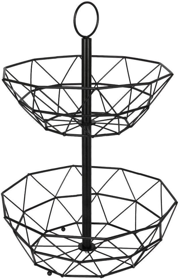 Vilde Obst Etagere Metall 2-Stöckig - Stilvolle Aufbewahrung Obst & Gemüse - Geometrisches Design 30