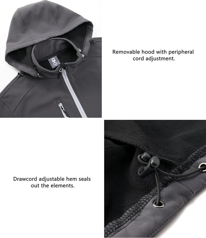 Little Donkey Andy Softshelljacke für Damen mit abnehmbarer Kapuze, Fleecefutter und Wasserabweisend