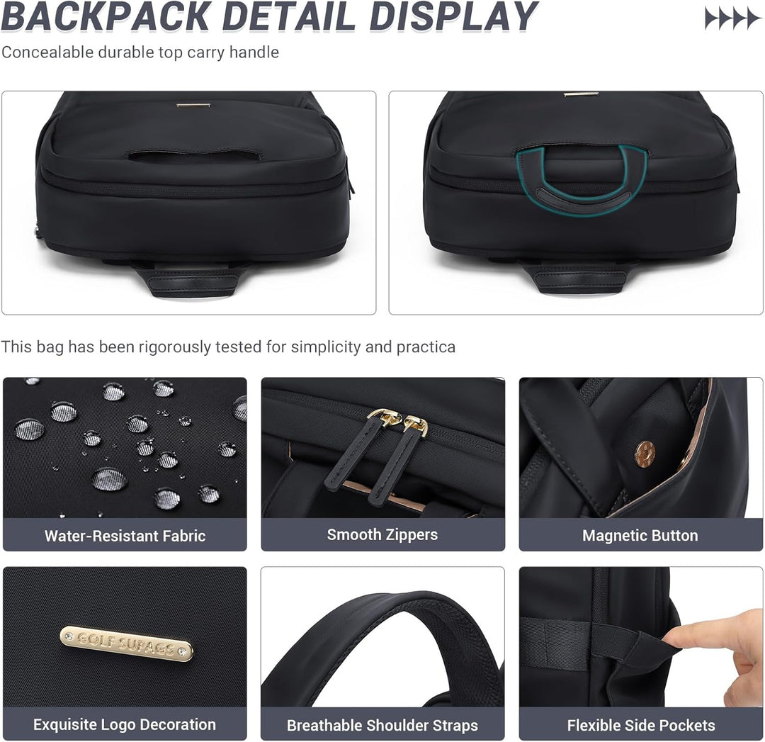 GOLF SUPAGS Laptop Rucksack für Damen Casual Daypack für Reise Arbeit Schulrucksack Teenager passend