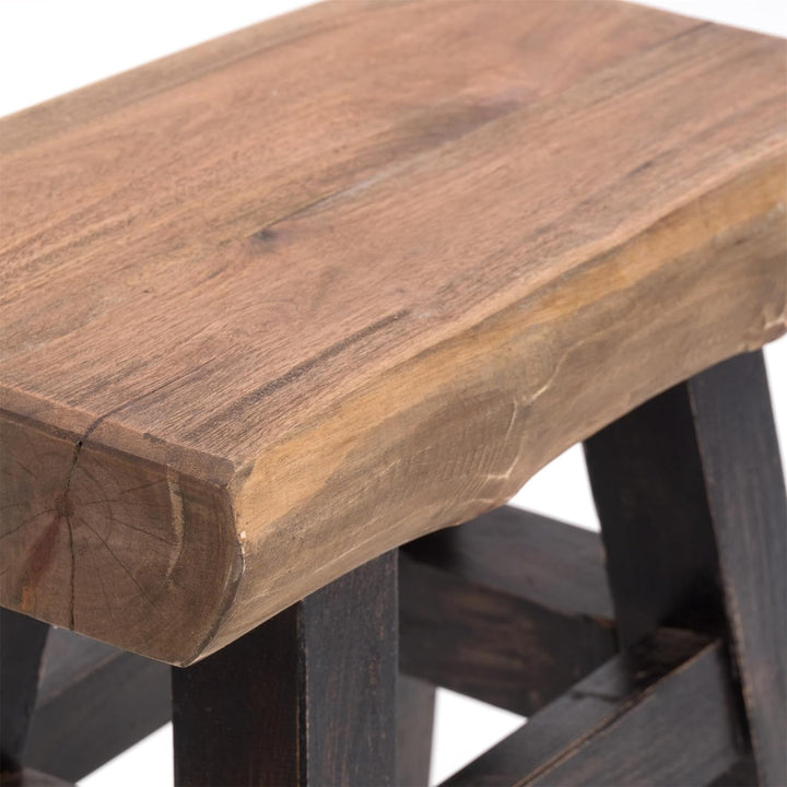 DESIGN DELIGHTS RUSTIKALER Holz HOCKER Vintage 40" | Recycling Hartholz, 43x45x27 cm (HxBxT) | Sitzh