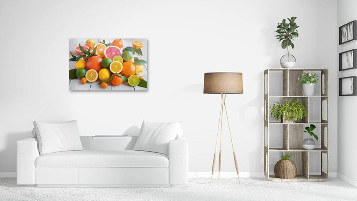 ALLboards Glas Magnettafel CITRUSFRÜCHTE ORANGEN LIMETTE ZITRONEN 90x60cm Glasbild Memoboard aus Gla