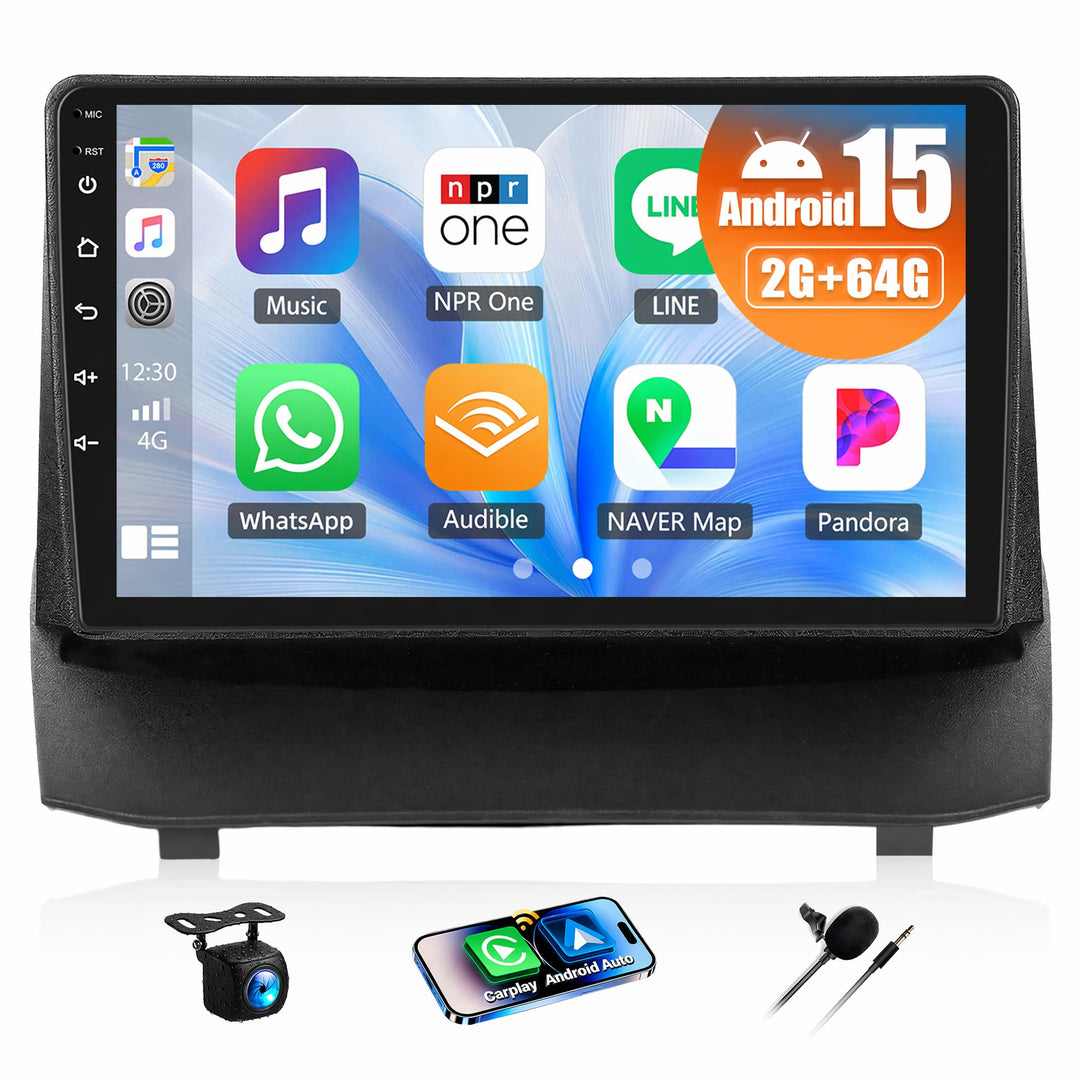 CAMECHO 2+64G Android 13 Autoradio 9 Zoll für Ford Fiesta 2009-2014 mit GPS WiFi FM RDS, Wireless Ca