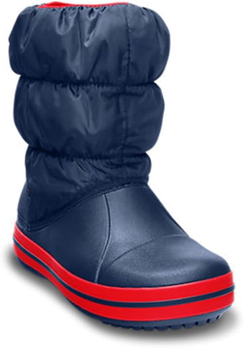Crocs Unisex Kinder Winter Puff Boot Kids Schneestiefel 24/25 EU Blau Navy Red 485, 24/25 EU Blau Na