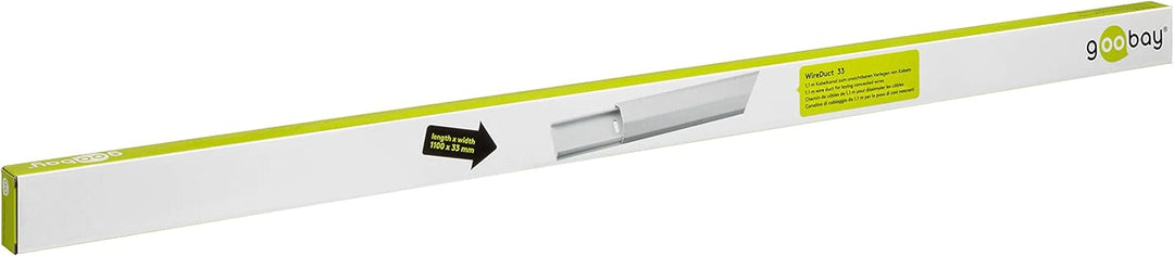 Goobay 90727 Halbrunder Aluminium-Kabelkanal, 33 mm, Länge 1, 1 m Kabelkanal Weiss, Kabelkanal Wei&#