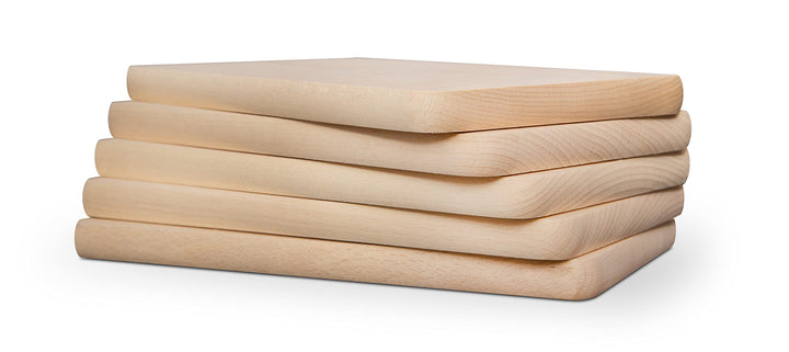 Frühstücksbrettchen Holz - Natur Buche unbehandelt - 5 x Holzbrettchen - Küchenbrett Brot Küchenuten