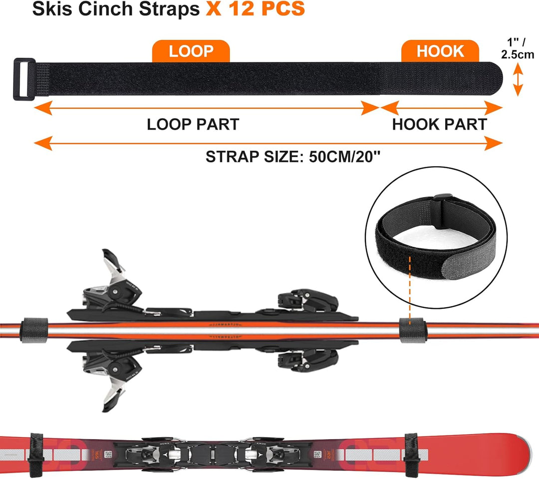 Odoland Skiaufbewahrung Skihalter für 6 Paare Ski Snowboard Rack Wandhalterung, Haus und Garage Ski