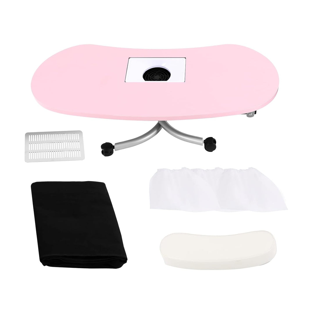 Manikürtisch mit Nagelstaubsauger, 90×40×72,5 cm, klappbar, mit Rollen und Bremsen – mobiler Nagelti