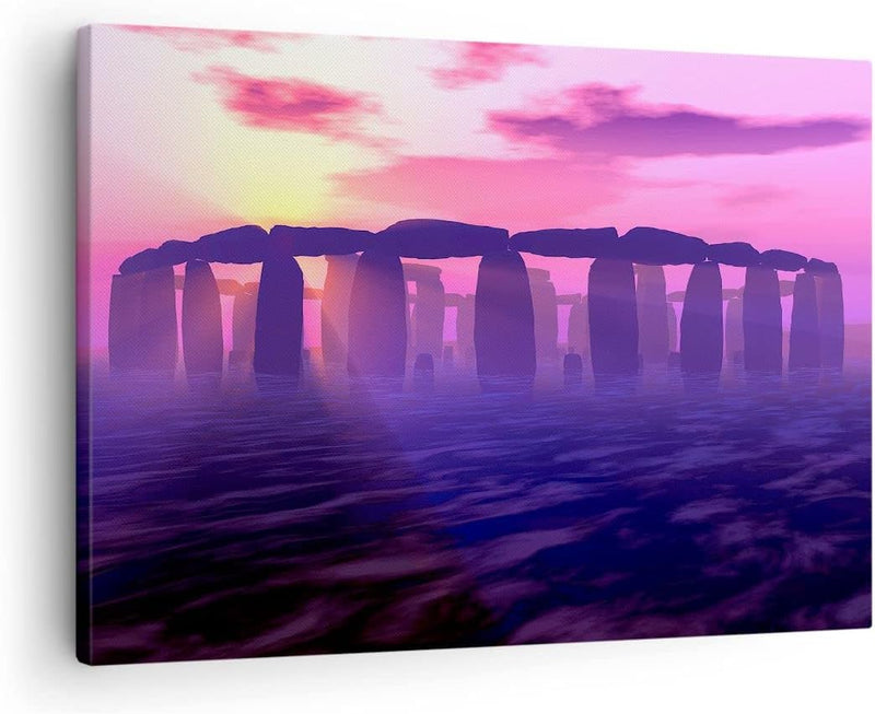 Bilder auf Leinwand Stonehenge Kreis Geheimnis Geschichte Leinwandbild 70x50cm Wandbilder Dekoration