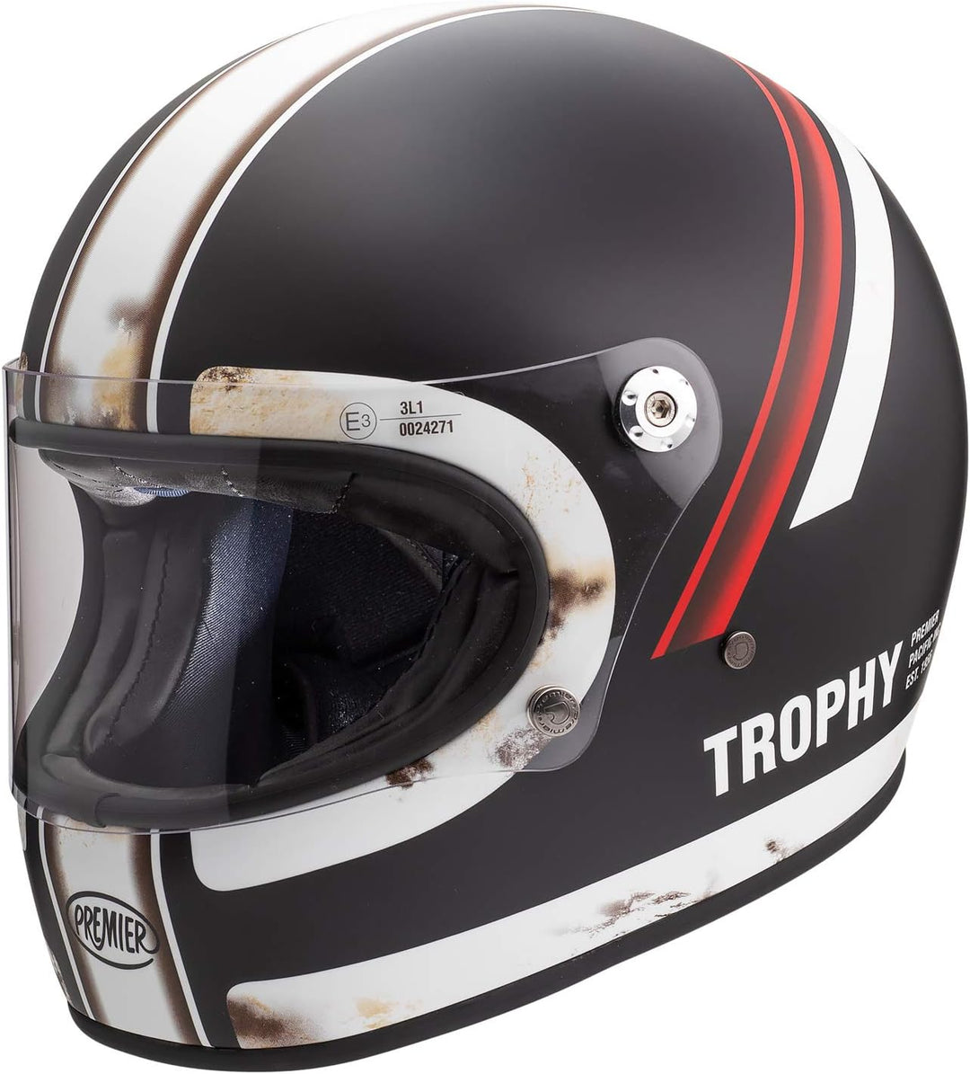Premier Unisex Trophy Do92 O.s. Bm Helmet L (59/60) SCHWARZ / WEISS / ROT, L (59/60) SCHWARZ / WEISS