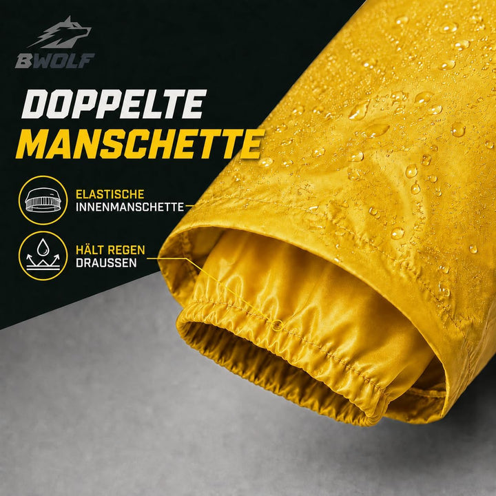 BWOLF POSEIDON Regenmantel Herren Regenmantel Wasserdichte Lange Regenjacke Outdoor Wiederverwendbar
