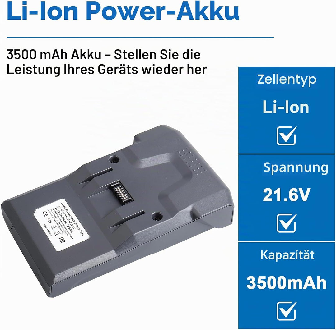 21.6V 3500mAh Ersatzakku Kompatibel mit Hoover B012 Batterie Staubsauger, Ersatz für Hoover Besensta