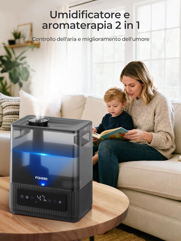 6L Luftbefeuchter für grosse Räume, Kaltnebel Leiser Humidifier für Kinderzimmer Schlafzimmer Pflanz
