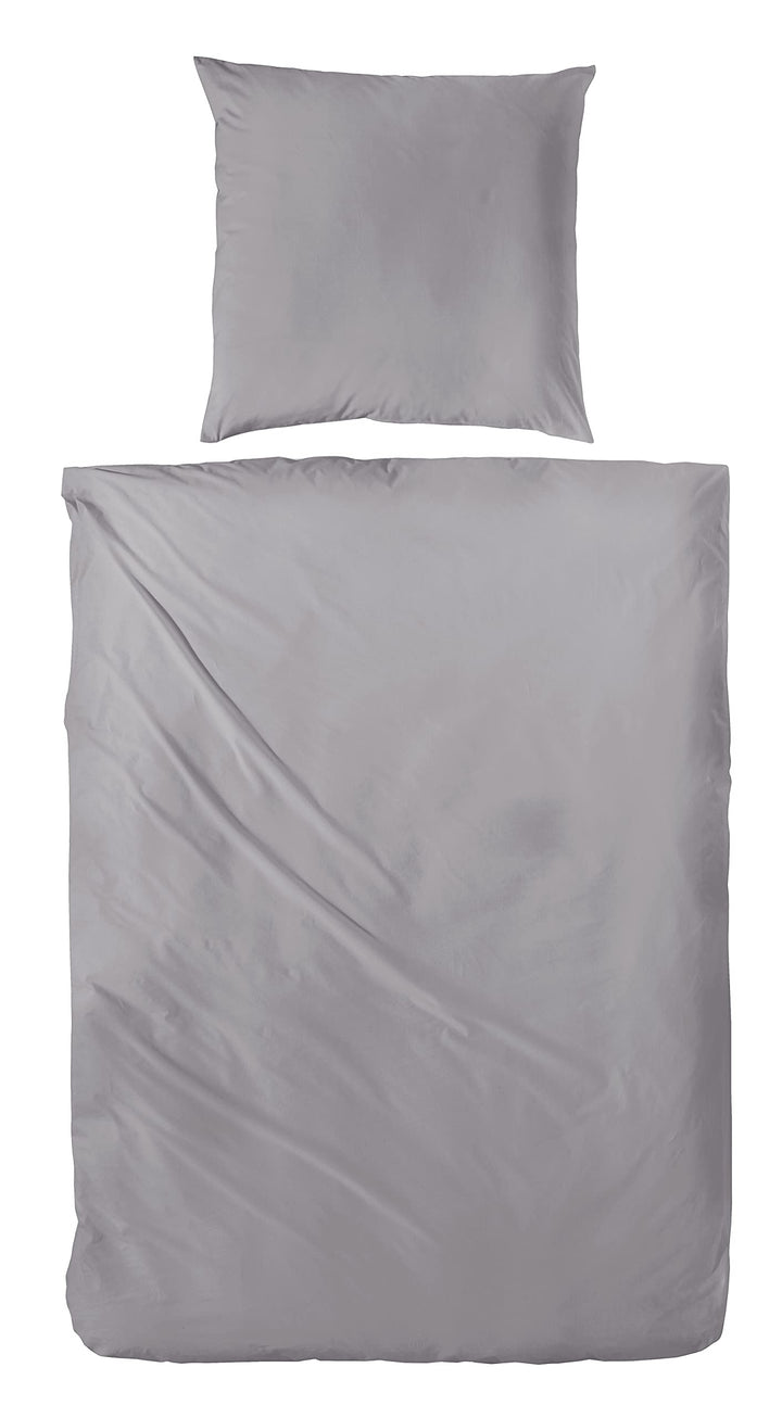 Beddress - Luxus-Satin-Bettwäsche, Uni Graphit, 200x200 + 2x80x80 cm, 100% gekämmte Baumwolle, OekoT