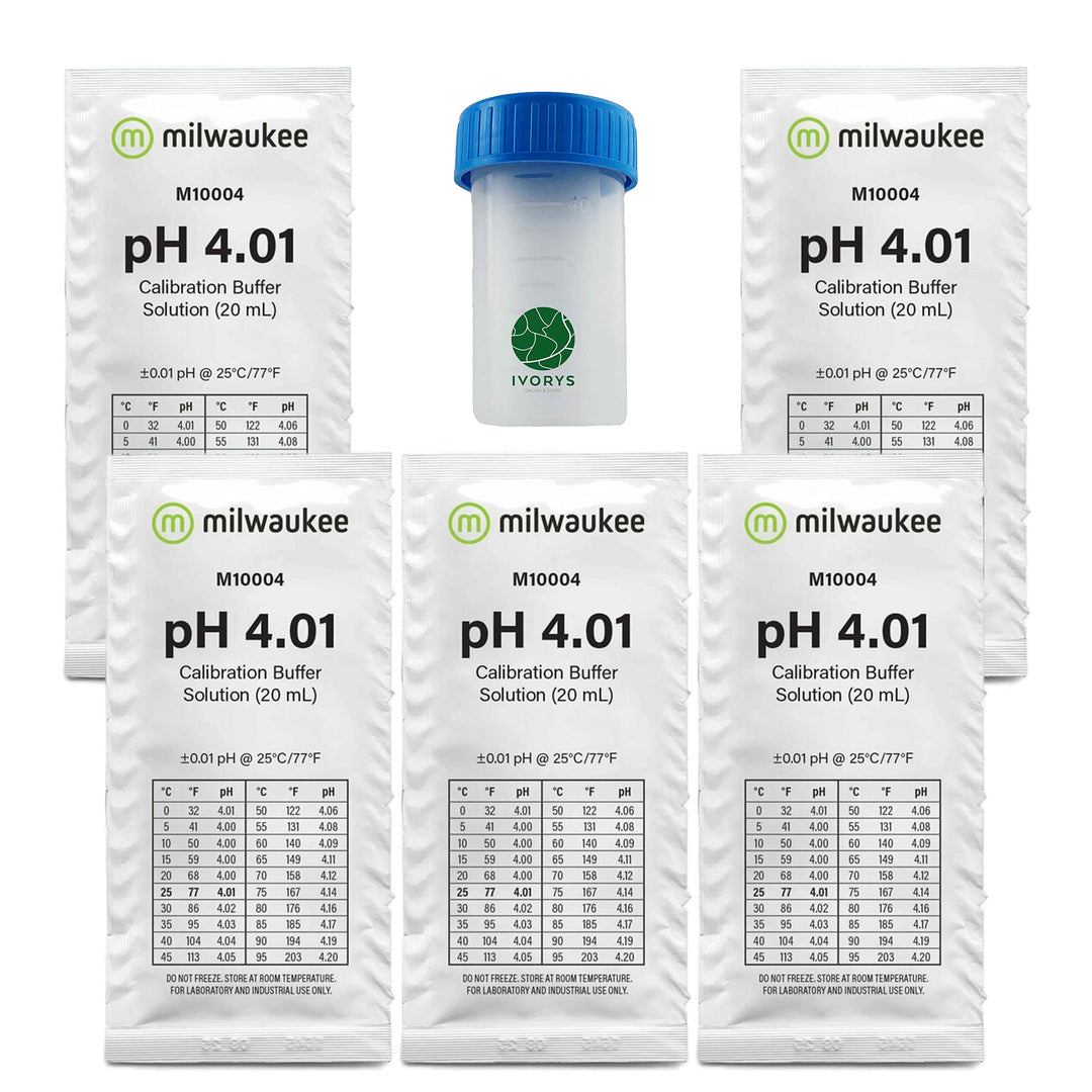 Milwaukee pH 4.01 M10004 5 x 20 ml Kalibrierflüssigkeit Elektroden Messgerät Calibration 5x pH 4.01