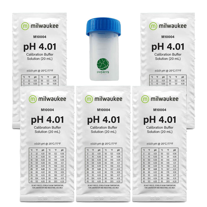 Milwaukee pH 4.01 M10004 5 x 20 ml Kalibrierflüssigkeit Elektroden Messgerät Calibration 5x pH 4.01