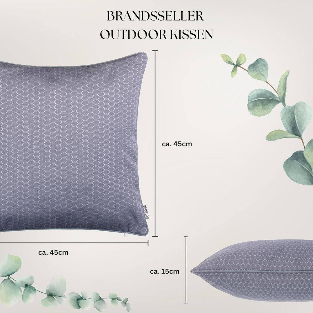 Brandsseller Outdoor Garten Kissen Dekokissen Wabenoptik Schmutz- und Wasserabweisend mit Reissversc