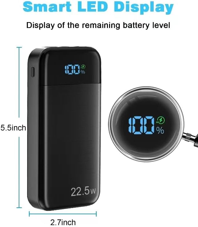 Solar Powerbank Wasserdichtes Solar Ladegerät USB C Externer Akku Solarladegeräte mit Outputs, Power