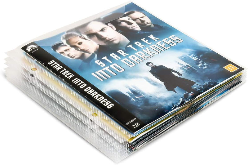 3L Blu-Ray Hüllen mit Ringbuch-Löcher zur Blu Ray Aufbewahrung - 50 Stück - Hülle zum Abheften in ei