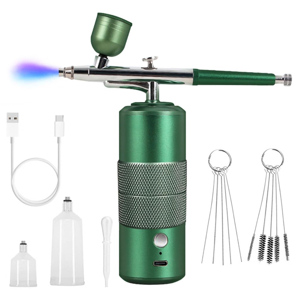 WANGCL Tragbares Airbrush-Set, 30 PSI Hand-Akku-Airbrush-Set, wiederaufladbar, Dual-Action-Mini-Airb