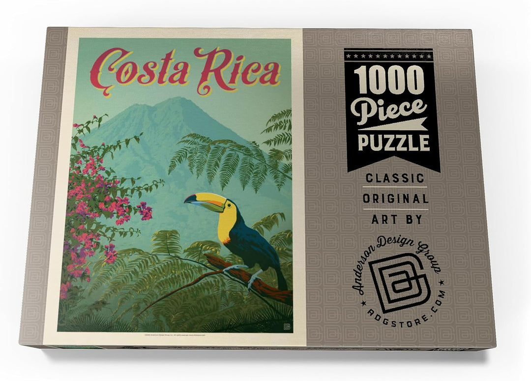 Costa Rica: Toucan in The Jungle, Vintage Poster - Premium 1000 Teile Puzzle - MyPuzzle Sonderkollek