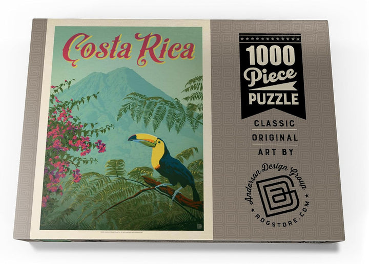 Costa Rica: Toucan in The Jungle, Vintage Poster - Premium 1000 Teile Puzzle - MyPuzzle Sonderkollek