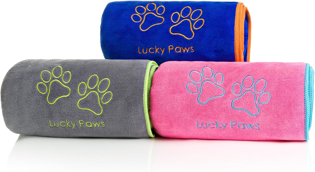 Lucky Paws® Hundehandtuch - 140x70cm XL Hundehandtuch extra saugfähig - schnell trocknend, luxuriös