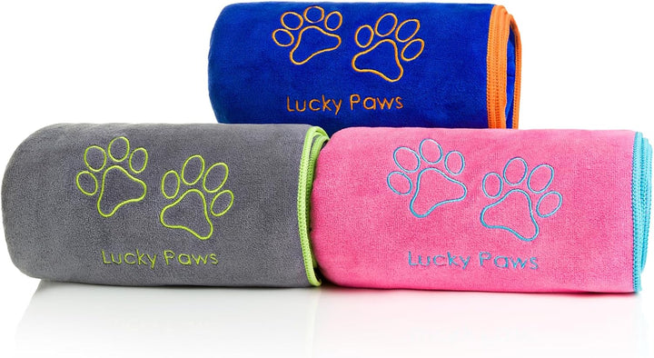 Lucky Paws® Hundehandtuch - 140x70cm XL Hundehandtuch extra saugfähig - schnell trocknend, luxuriös