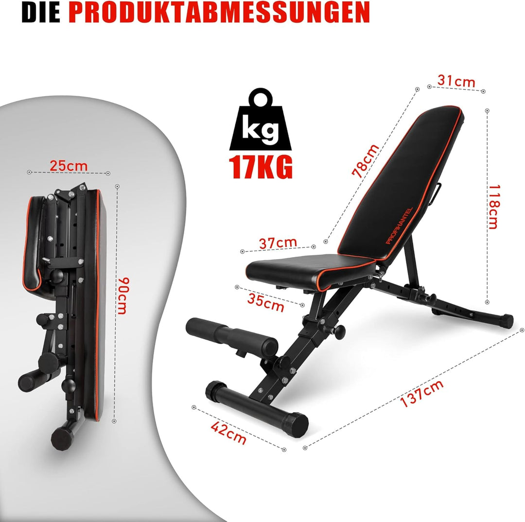 Profihantel EINZIGARTIG! Klappbare Deluxe Hantelbank " Einzigartiges & platzsparendes Faltsystem, si