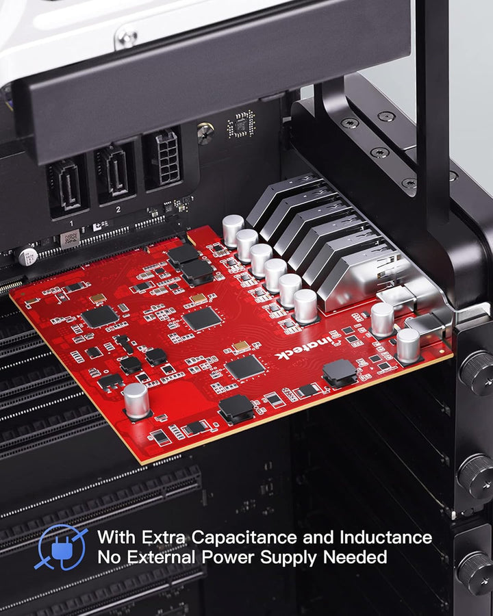 Inateck RedComet U22, PCIe zu USB 3.2 Gen 2 Erweiterungskarte, 6 USB Typ-A und 2 USB Typ-C Anschlüss