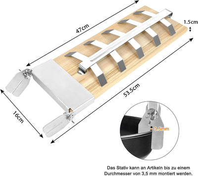 YRHome 2X Flammlachsbrett Flammlachsbretter Flammlachsbrett mit Stabiler Edelstahl-Halterung 5 Stufe