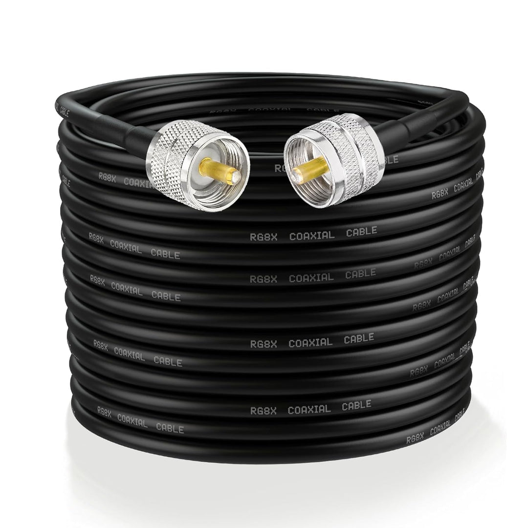 Superbat CB Koaxialkabel RG8X Koaxialkabel 50ft, UHF männlich zu männlich PL259 Kabel für Ham Shack
