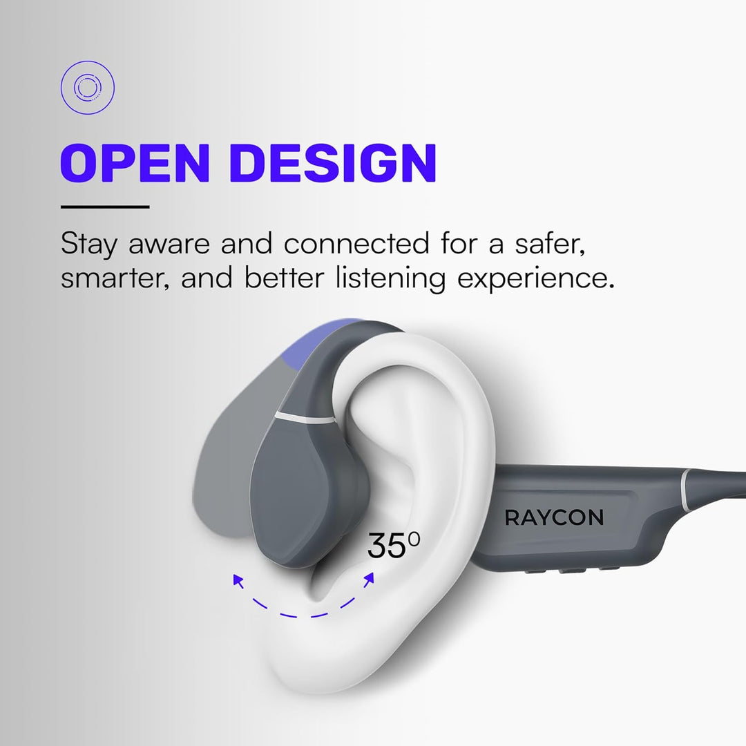 Raycon Knochenleitungs-Kopfhörer, offenes Ohr, Bluetooth-Sport-Ohrhörer mit Mikrofon, IPX68 wasserdi