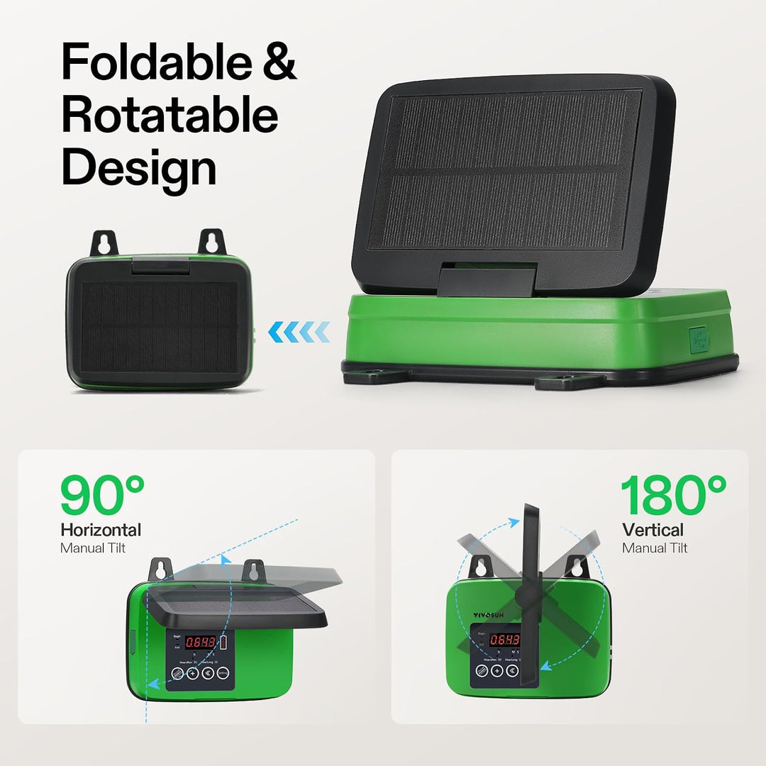 VIVOSUN Solar Automatische Tropfbewässerung Set mit Zeituhr, 3W Ausgang, Solarbetriebenes Bewässerun