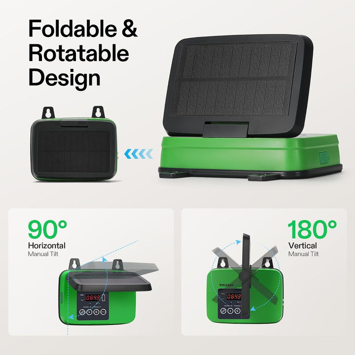 VIVOSUN Solar Automatische Tropfbewässerung Set mit Zeituhr, 3W Ausgang, Solarbetriebenes Bewässerun