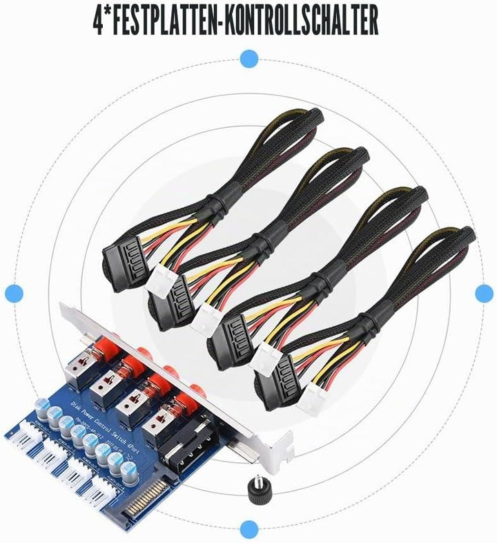 Richer-R HDD Power Control Switch, Festplattenlaufwerk SATA Drive Switcher Umschalter mit IDE 2xSATA