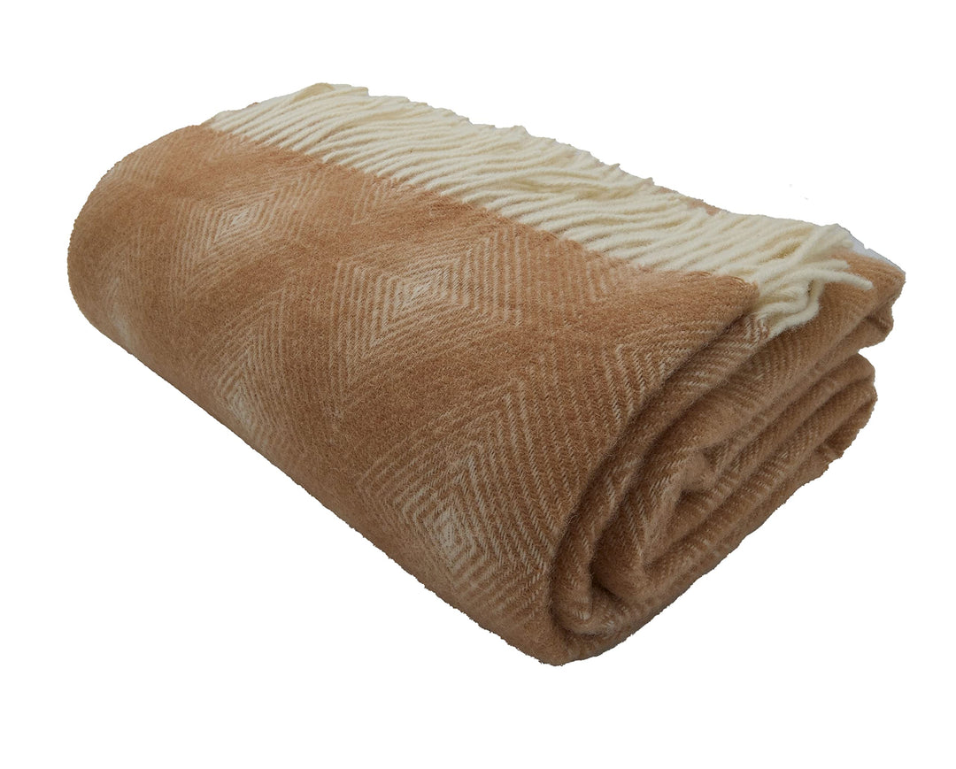 GLAESER Wohndecke - fair de Luxe Wolle pur | Wolldecke aus 100% Wolle | Couchdecke/Sofadecke | Wohlf