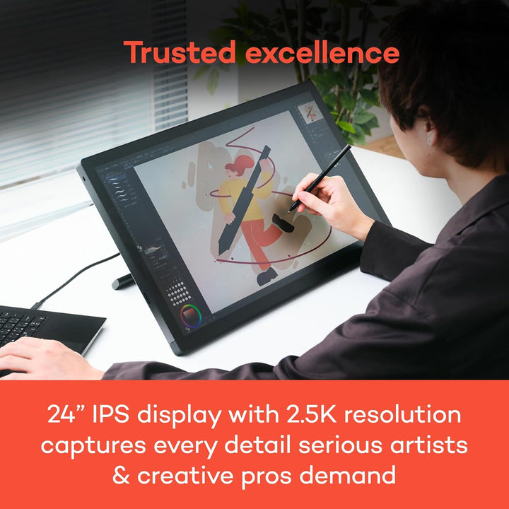 Wacom Cintiq 24 Zeichenbrett Pro Pen 3, 24 Zoll WQHD Display, Auflösung 2560 x 1440, mit verstellbar