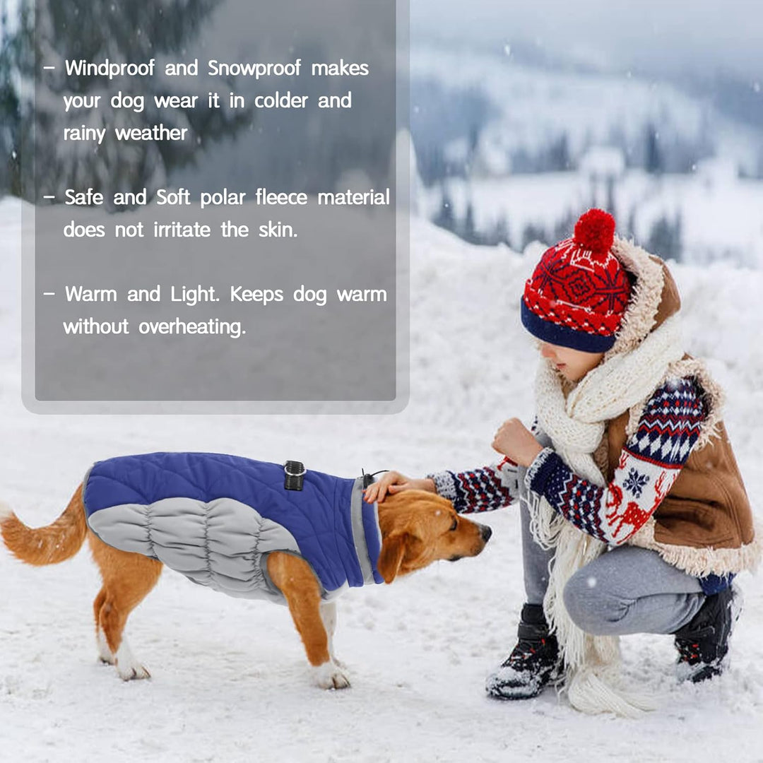 Kuoser Hundejacke Wintermantel für Grosse Hunde - Wasserdicht Winterweste Mit Geschirr - Warme Jacke